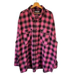 Dixxon Flannel Shirt Mens 5XL Pink Black Plaid The Warrioress Cancer Survivor